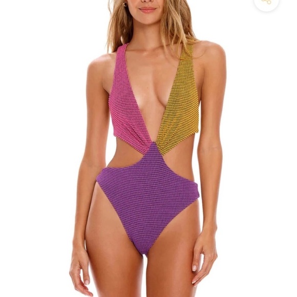 Agua Bendita Other - New! Agua Bendita Pink Purple Malibu Boni One Piece Swimsuit 3772